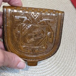 Embossed Leather Coin Pouch